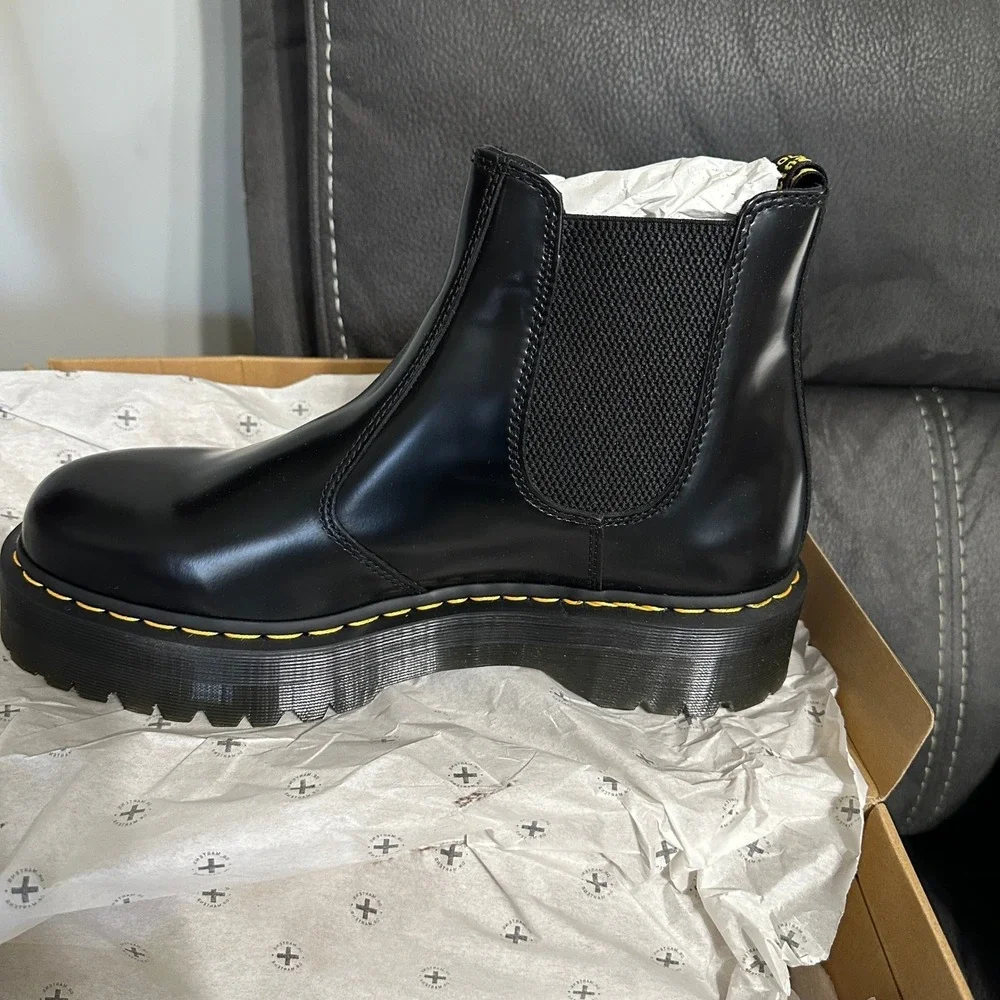 Dr. Martens Leather Boots Mens Size 13 Chelsea 2976 Quad Smooth Black